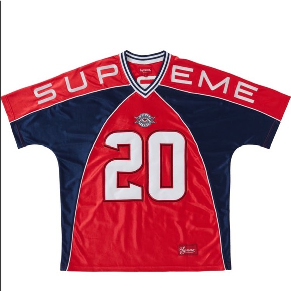 Red supreme paneled jersey size medium.